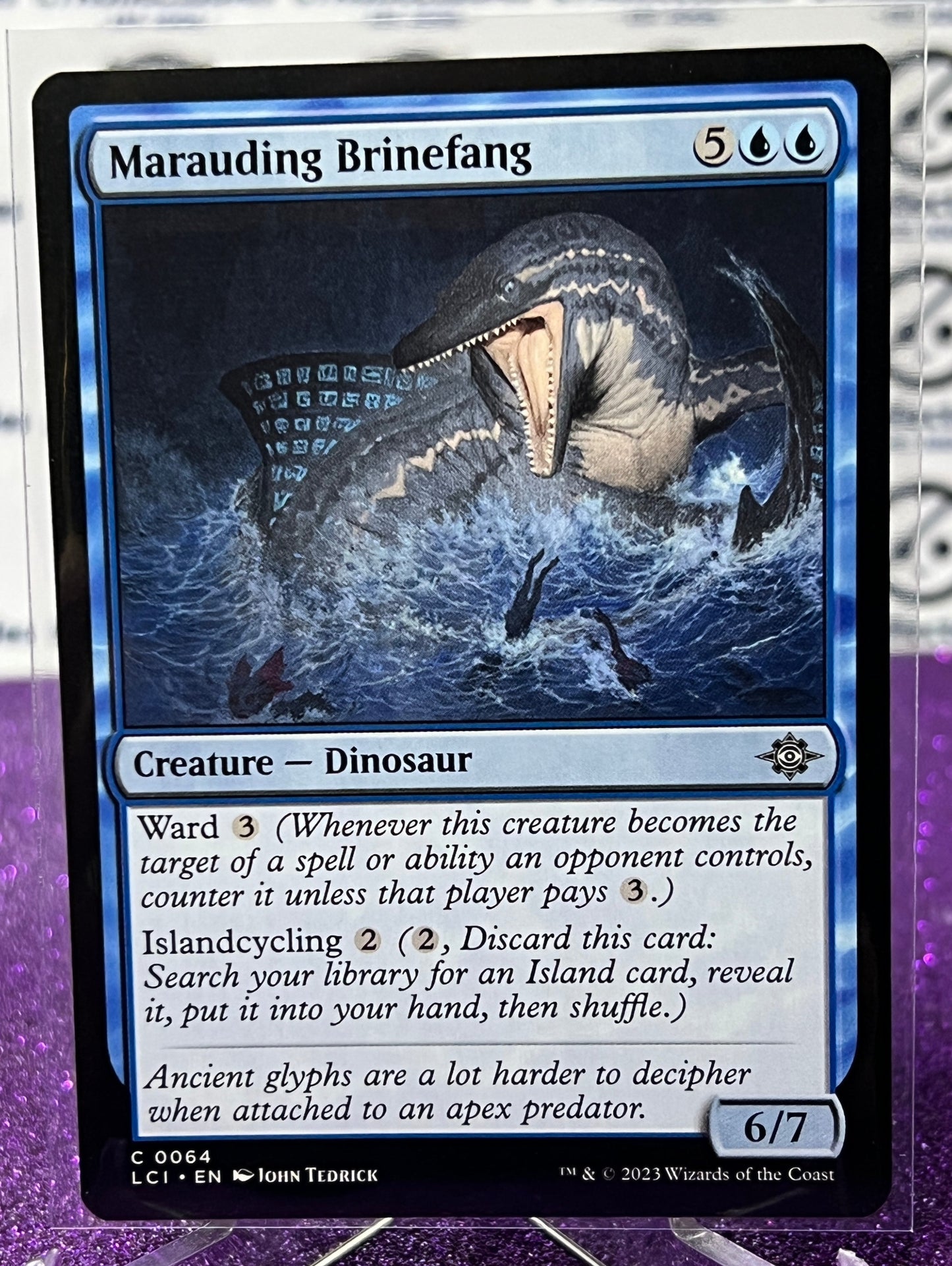 2023 MAGIC THE GATHERING THE LOST CAVERNS OF IXALAN - MARAUDING BRINEFANG - CREATURE - DINOSAUR CARD