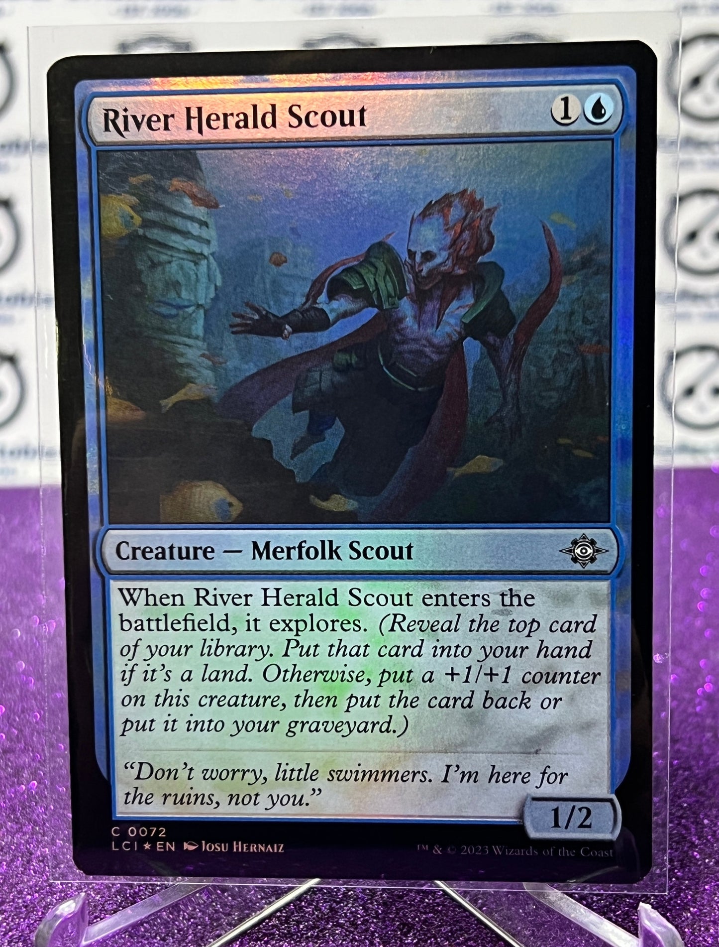 2023 MAGIC THE GATHERING THE LOST CAVERNS OF IXALAN RIVER HERALD SCOUT - CREATURE - MERFOLK SCOUT - FOIL CARD