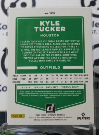 2021 PANINI DONRUSS KYLE TUCKER # 123 BLUE FOIL HOUSTON ASTROS BASEBALL