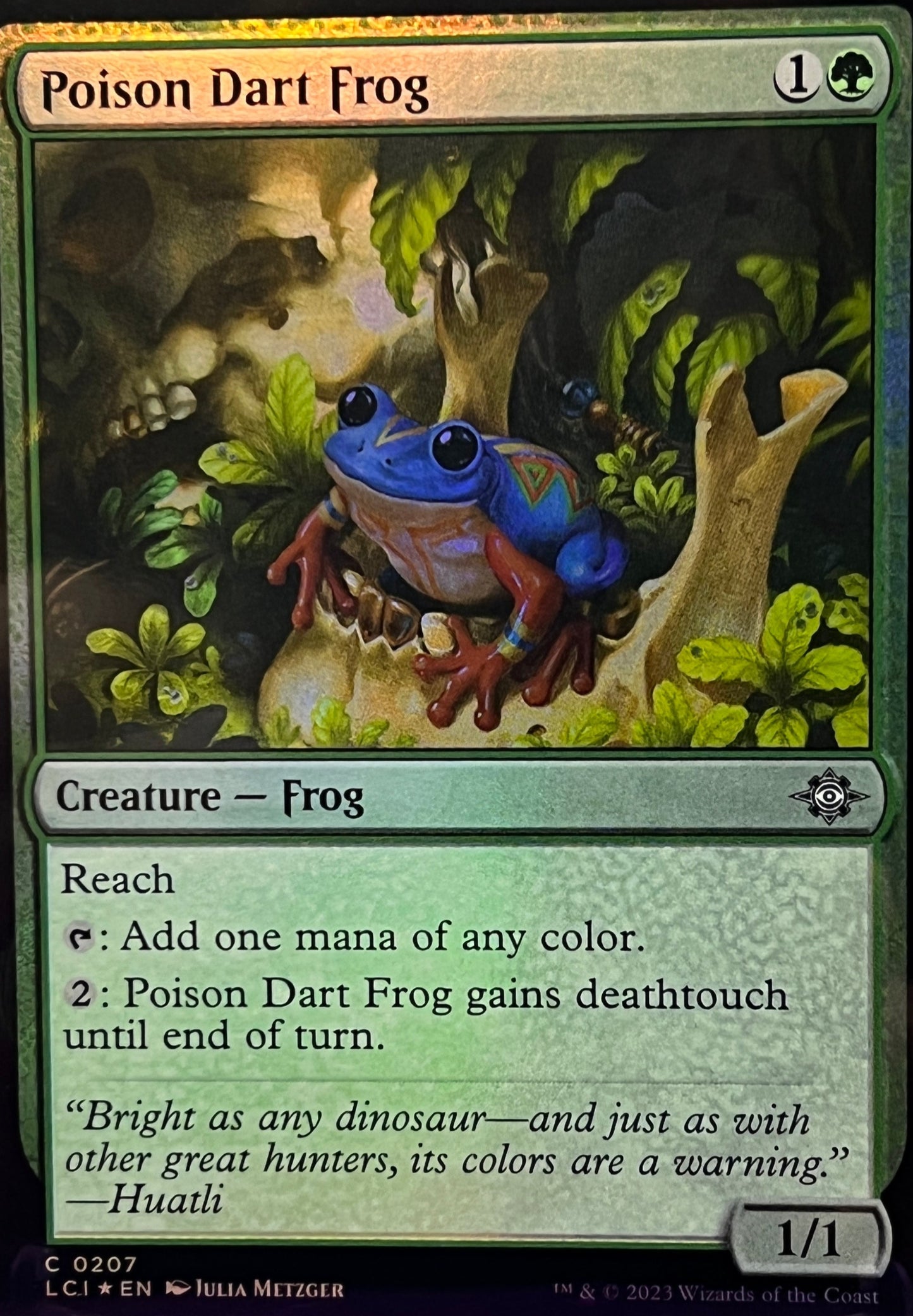 2023 MAGIC THE GATHERING THE LOST CAVERNS OF IXALAN POISON DART FROG CREATURE - FROG - FOIL CARD