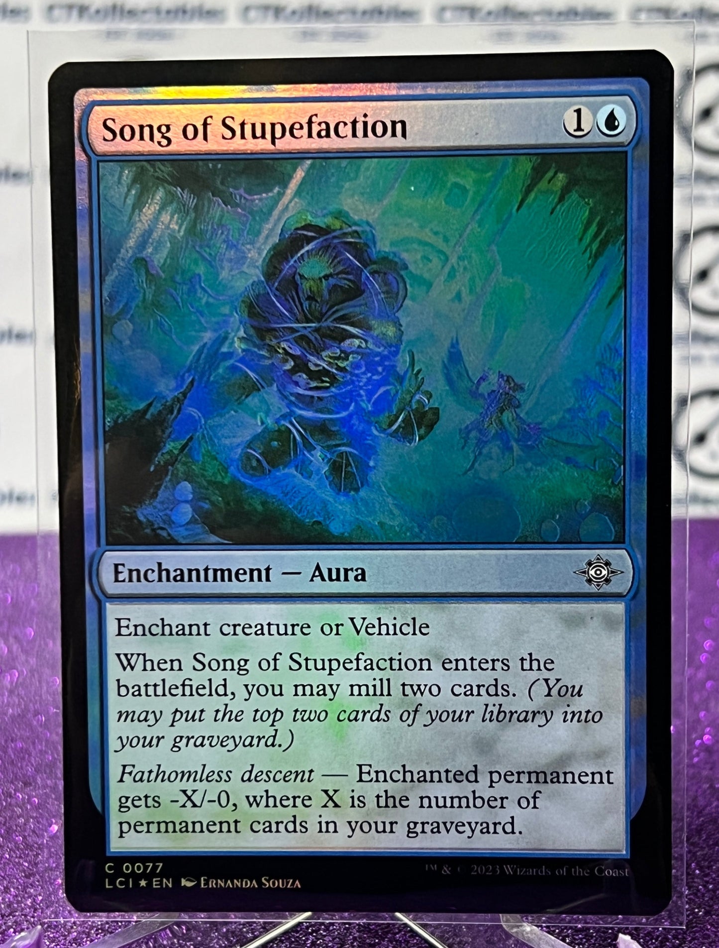 2023 MAGIC THE GATHERING THE LOST CAVERNS OF IXALAN SONG OF STUPEFACTION ENCHANTMENT - AURA  FOIL CARD