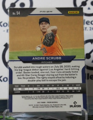 2021 PANINI PRIZM ANDRE SCRUBB # 54 ROOKIE WHITE PRIZM HOUSTON ASTROS BASEBALL