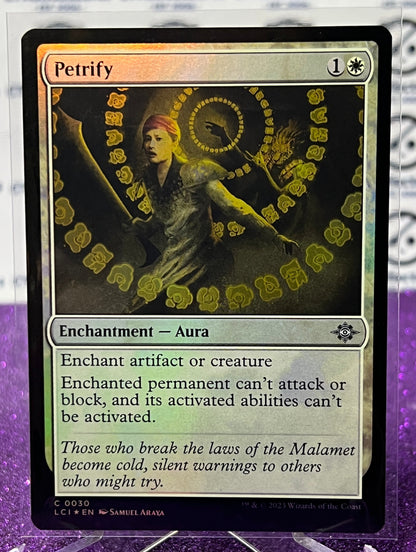 2023 MAGIC THE GATHERING THE LOST CAVERNS OF IXALAN PETRIFY FOIL ENCHANTMENT CARD
