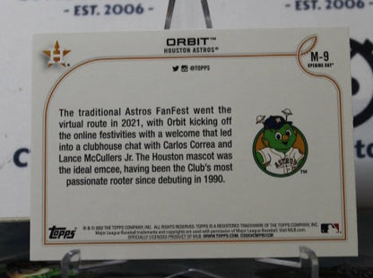 2022 TOPPS OPENING DAY ORBIT # M-9 MASCOT HOUSTON ASTROS BASEBALL