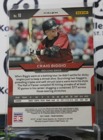 2021 PANINI PRIZM CRAIG BIGGIO # 10 WHITE PRIZM  HOUSTON ASTROS BASEBALL