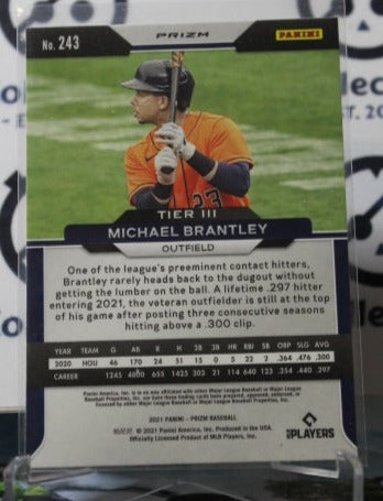 2021 PANINI PRIZM MICHAEL BRANTLEY # 243 PURPLE PRIZM  HOUSTON ASTROS BASEBALL