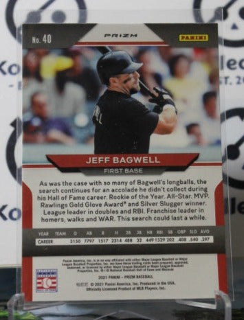 2021 PANINI PRIZM JEFF BAGWELL # 40 WHITE PRIZM  HOUSTON ASTROS BASEBALL