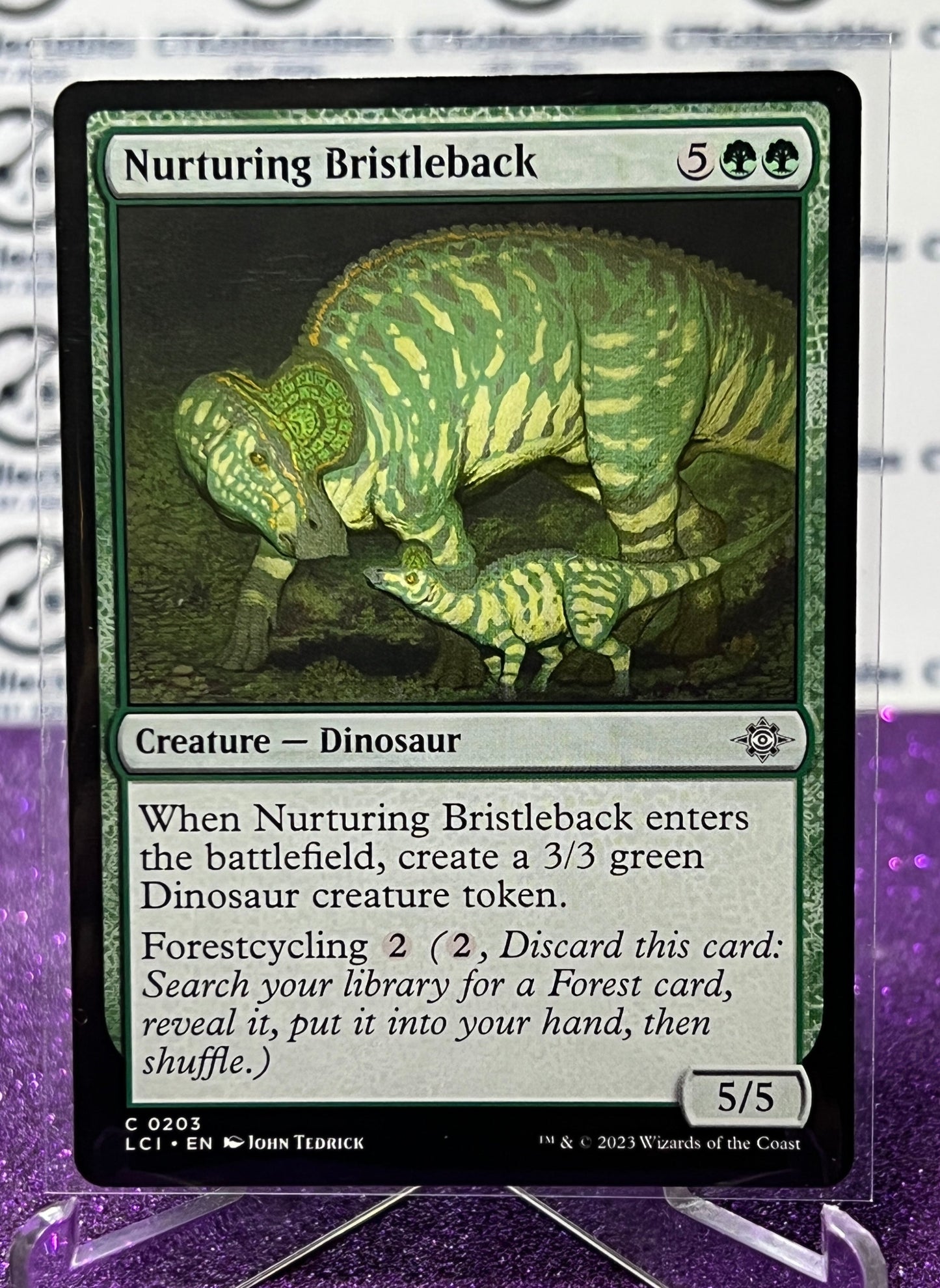 2023 MAGIC THE GATHERING THE LOST CAVERNS OF IXALAN NURTURING BRISTLEBACK # C 0203 CREATURE - DINOSAUR CARD