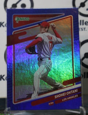 2021 PANINI DONRUSS SHOHEI OHTANI # 199 BLUE FOIL LOS ANGELES ANGELS BASEBALL