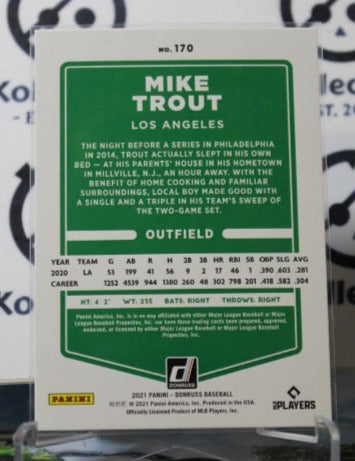 2021 PANINI DONRUSS MIKE TROUT # 170  LOS ANGELES  BASEBALL