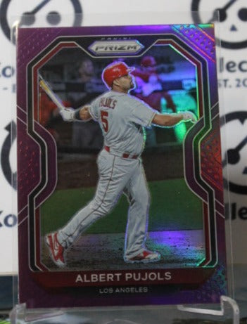 2021 PANINI PRIZM ALBERT PUJOLS # 21 PURPLE PRIZM  LOS ANGELES ANGELS BASEBALL