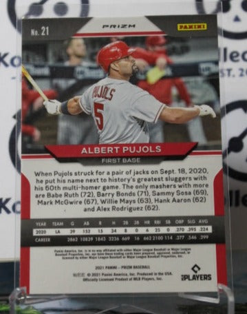 2021 PANINI PRIZM ALBERT PUJOLS # 21 PURPLE PRIZM  LOS ANGELES ANGELS BASEBALL