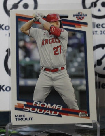 2022 TOPPS OPENING DAY MIKE TROUT # BS-8  BOMB SQUAD. LOS ANGELES ANGELS BASEBALL