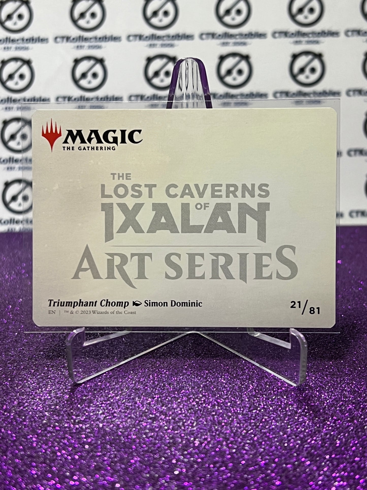 2023 MAGIC THE GATHERING THE LOST CAVERNS OF IXALAN ART SERIES # 21/81 TRIUMPHANT CHOMP CARD