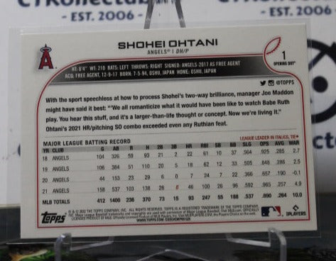 2022 TOPPS OPENING DAY SHOHEI OHTANI # 1 LOS ANGELES ANGELS BASEBALL