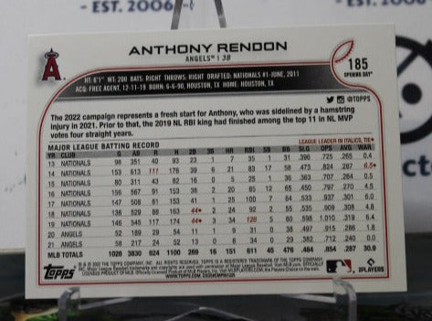 2022 TOPPS OPENING DAY ANTHONY RENDON # 185 LOS ANGELES ANGELS BASEBALL