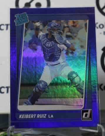 2021 PANINI DONRUSS KEIBERT RUIZ # 52 RATED ROOKIE BLUE FOIL LOS ANGELES DODGERS BASEBALL