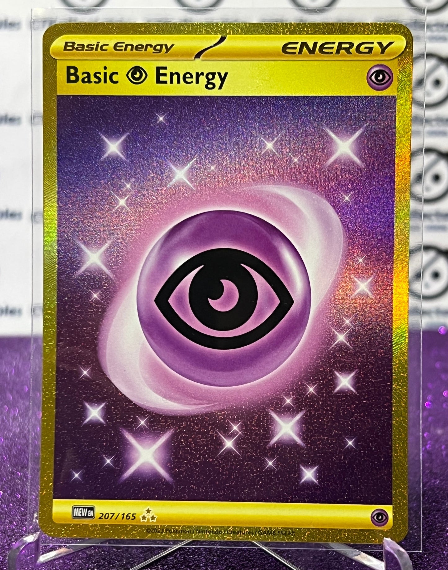 2023 SCARLET & VIOLET 151 POKEMON CARD BASIC PSYCHIC ENERGY # 207/165 GOLD HYPER RARE HOLO