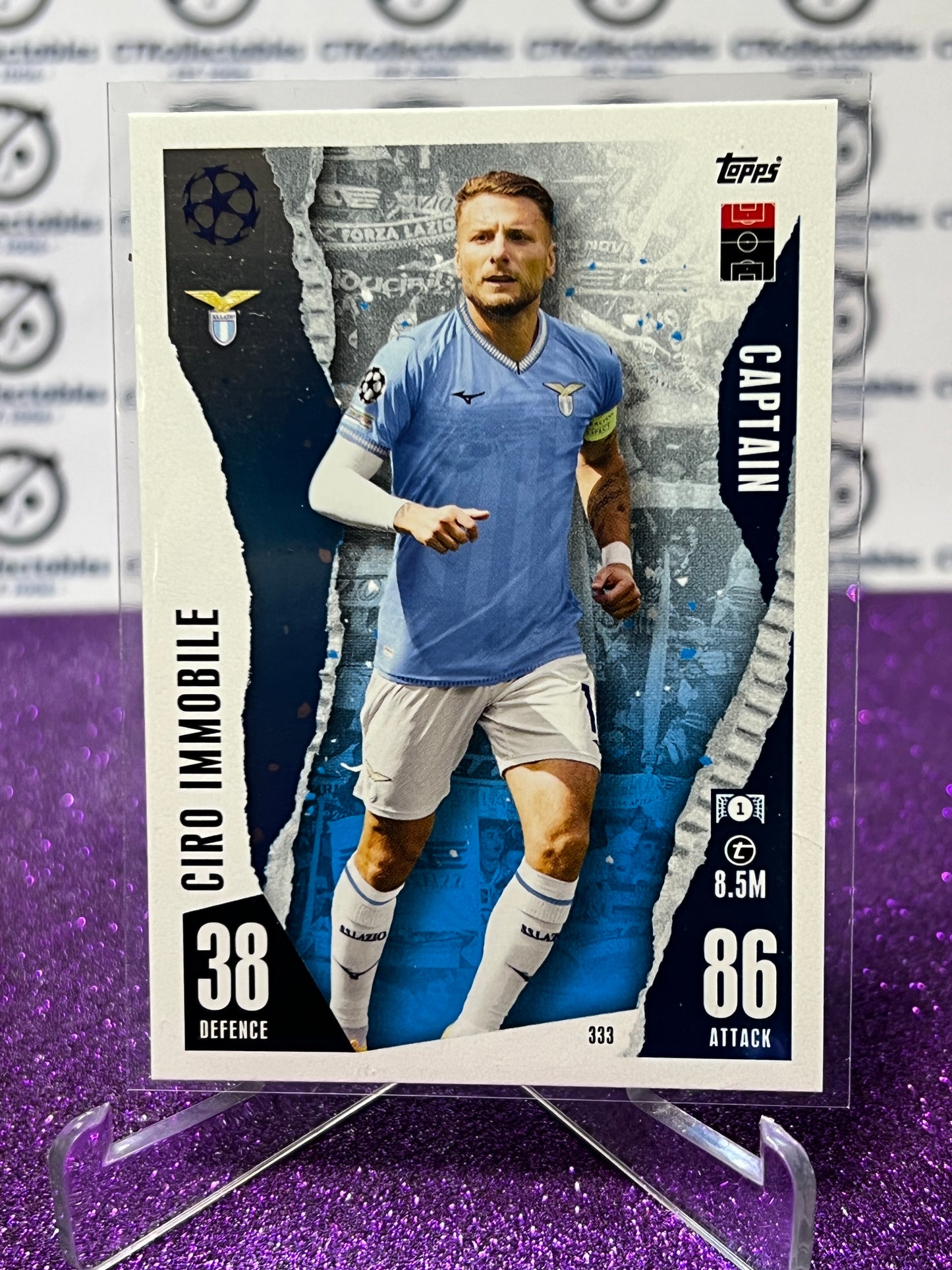 2023 TOPPS MATCH ATTAX CIRO IMMOBILE # 333 CAPTAIN FOIL FOOTBALL SOCCER CARD