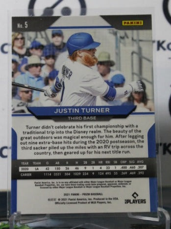 2021 PANINI PRIZM JUSTIN TURNER # 5  LOS ANGELES DODGERS BASEBALL