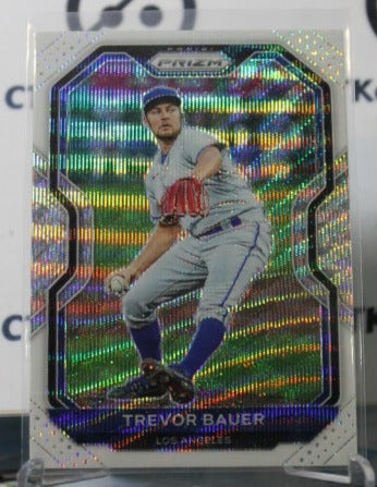 2021 PANINI PRIZM TREVOR BAUER # 46 WHITE PRIZM  LOS ANGELES DODGERS BASEBALL