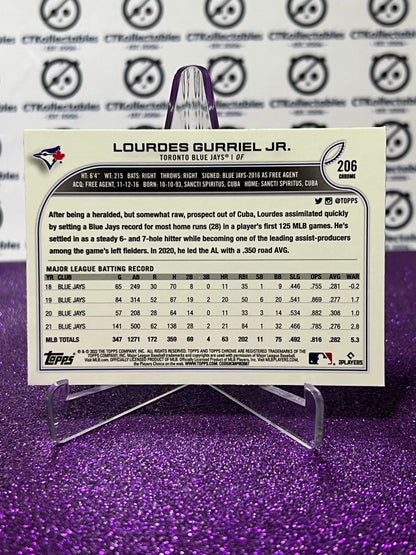 2022 TOPPS CHROME LOURDES GURRIEL JR.  # 206 TORONTO BLUE JAYS BASEBALL