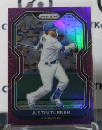 2021 PANINI PRIZM JUSTIN TURNER # 5 PURPLE PRIZM LOS ANGELES DODGERS BASEBALL