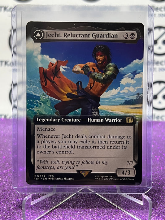 2025 MAGIC THE GATHERING FINAL FANTASY JECHT, RELUCTANT GUARDIAN # R 0448 RARE NON-FOIL CREATURE FLIP CARD