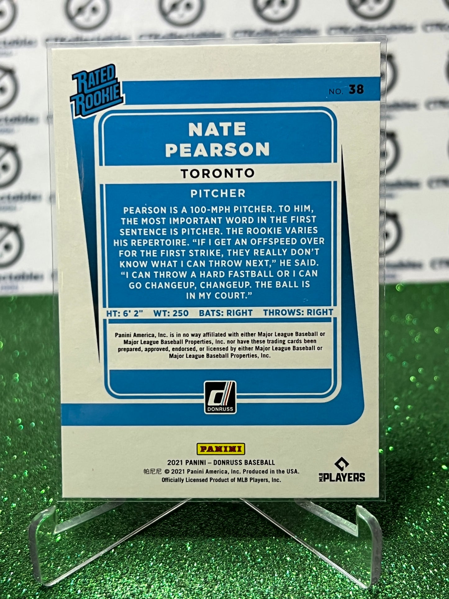 2021 PANINI DONRUSS NATE PEARSON # 38 RATED ROOKIE TORONTO BLUE JAYS BASEBALL