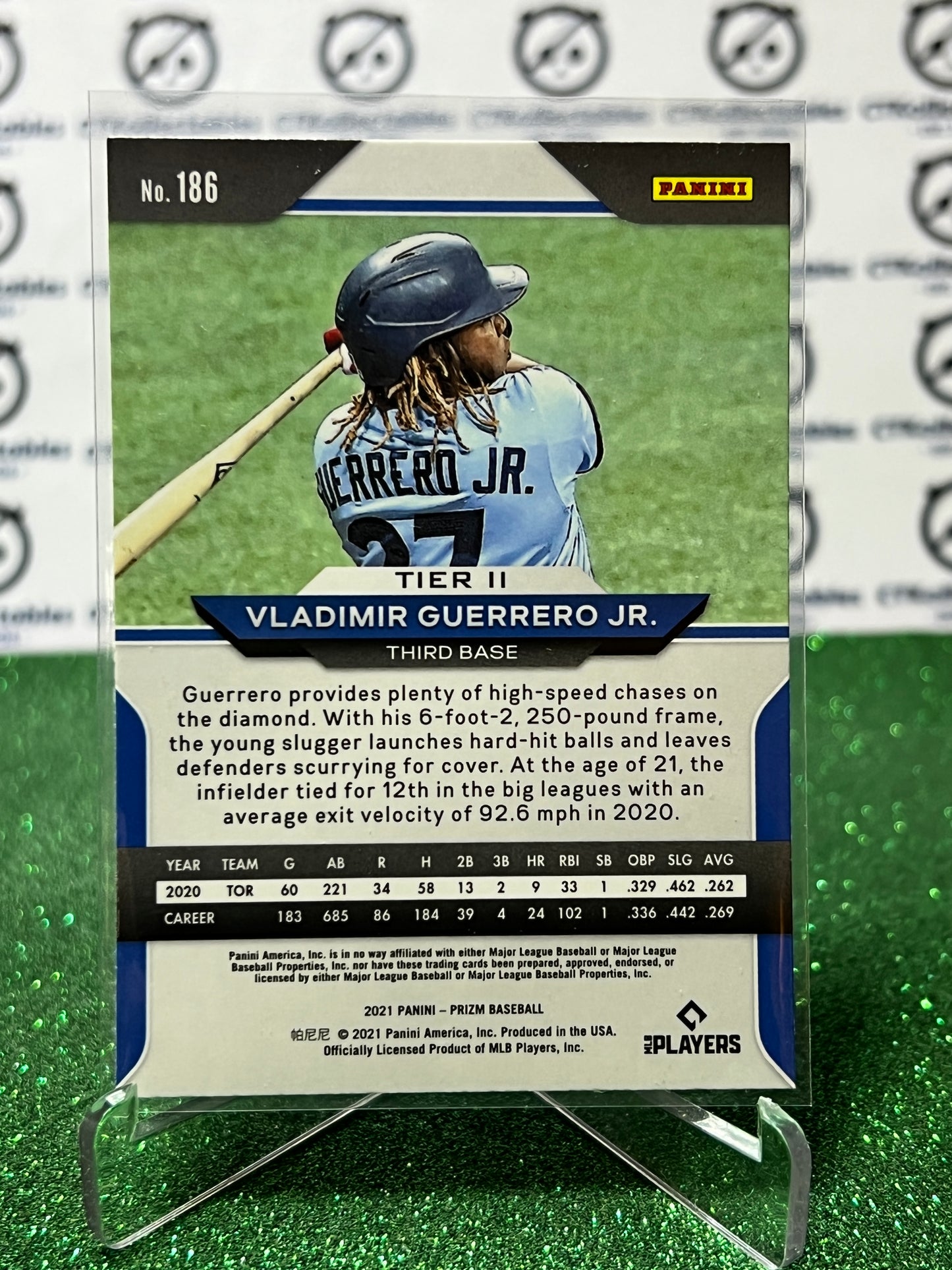 2021 PANINI PRIZM VLADIMIR GUERRERO JR. # 186 TORONTO BLUE JAYS BASEBALL