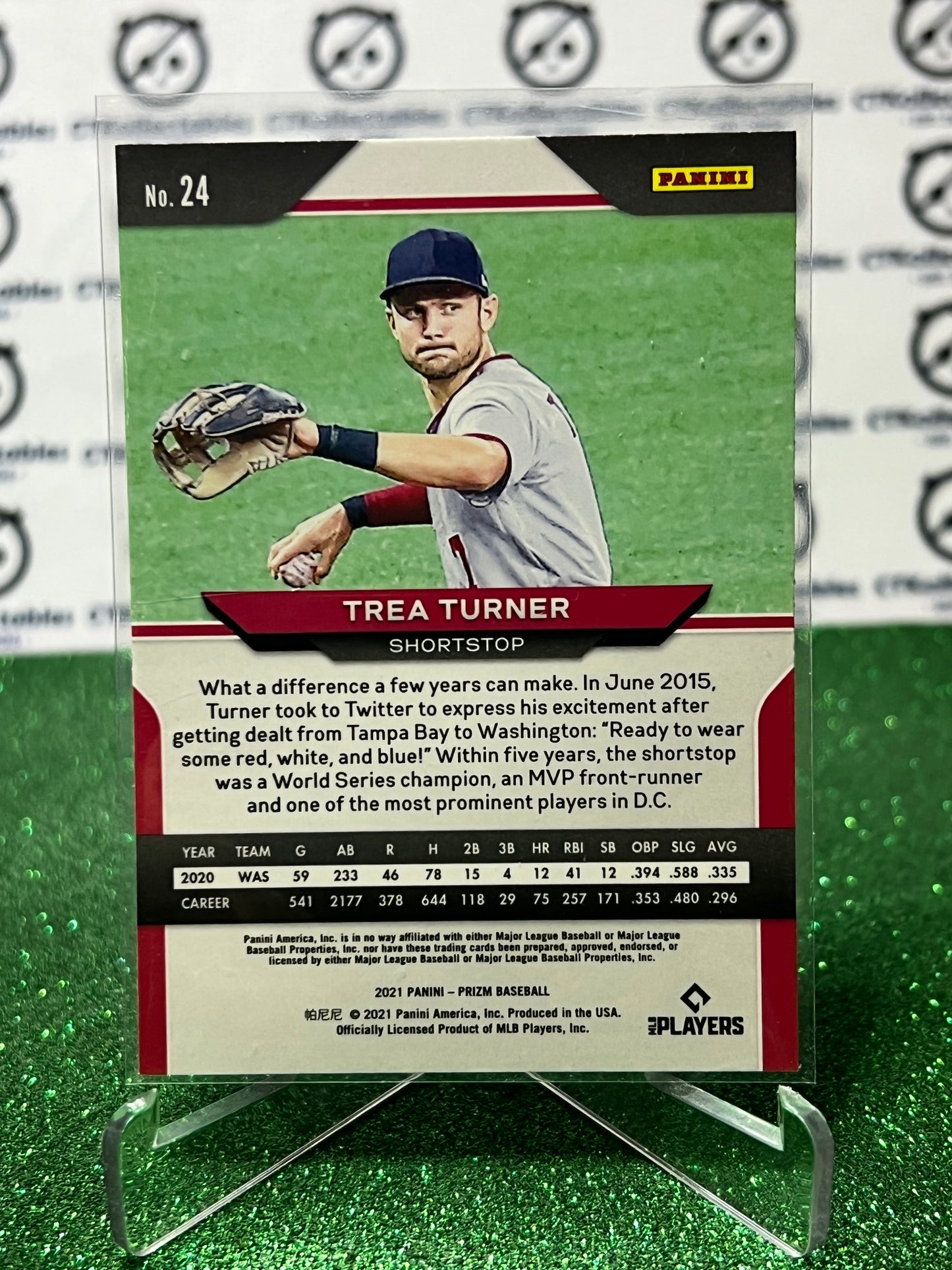 2021 PANINI PRIZM TREA TURNER # 24 WASHINGTON NATIONALS BASEBALL CARD