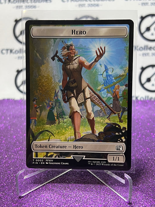 2025 MAGIC THE GATHERING FINAL FANTASY HERO / COPY # T 0002 / T 0001 TOKEN NON-FOIL CARD
