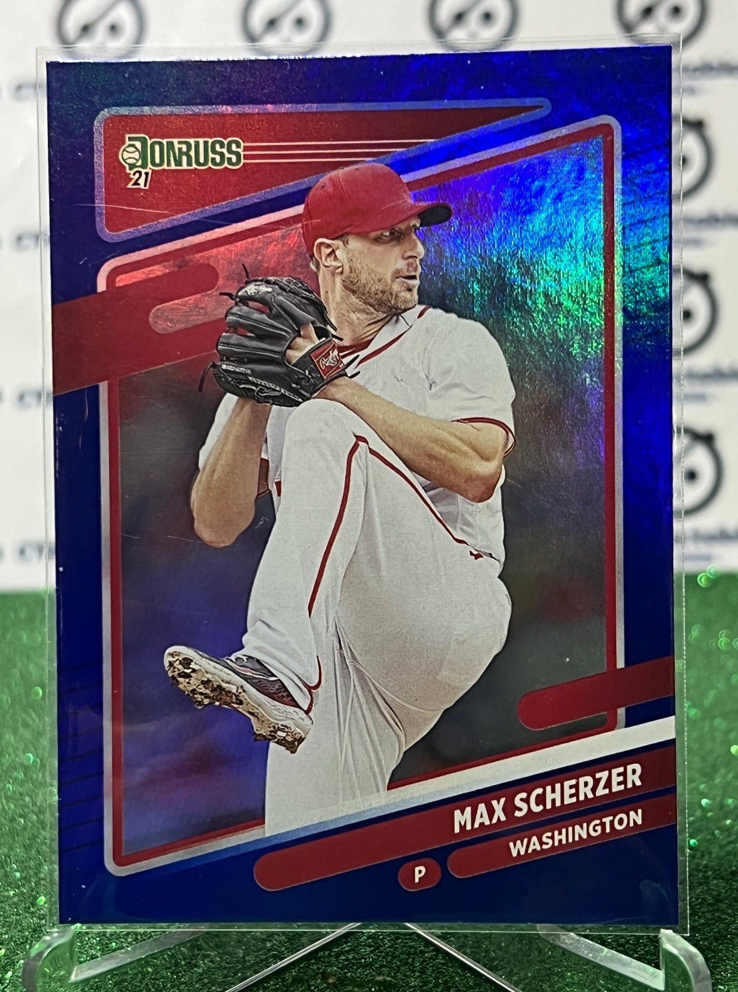 2021 DONRUSS MAX SCHERZER #  206  BLUE FOIL WASHINGTON NATIONALS BASEBALL CARD