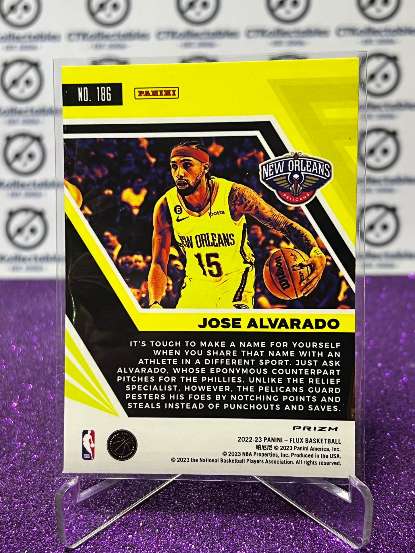 2022-23 NBA PANINI FLUX JOSE ALVARADO # 186 PRIZM  RED CRACKED ICE NEW ORLEANS PELICANS BASKETBALL