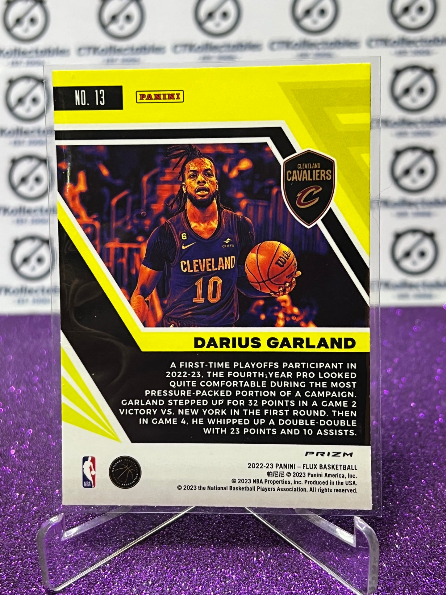 2022-23 NBA PANINI FLUX DARIUS GARLAND # 13 PRIZM  RED CRACKED ICE CLEVELAND CAVALIERS BASKETBALL