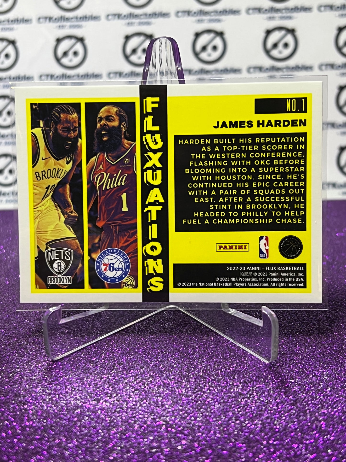 2022-23 NBA PANINI FLUX JAMES HARDEN # 1 FLUXUATIONS NETS / 76ERS BASKETBALL