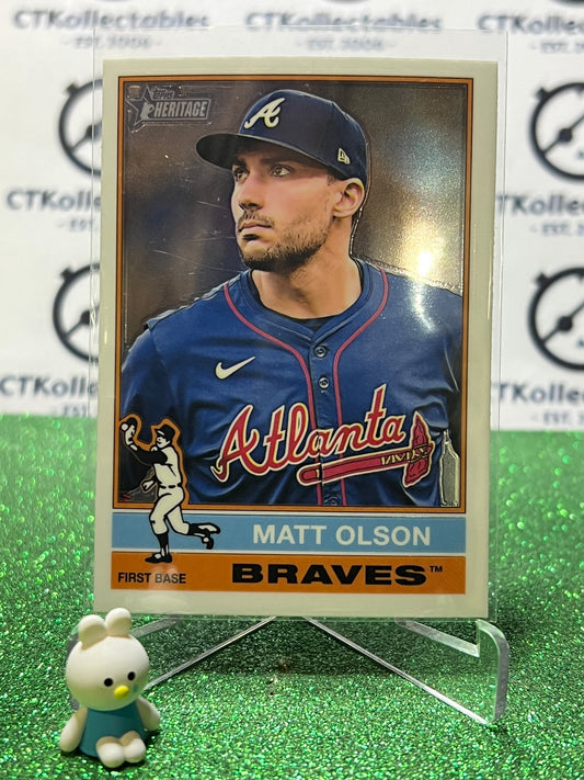 2025 TOPPS HERITAGE MATT OLSON # 102 FOIL ATLANTA BRAVES BASEBALL CARD