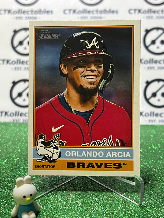 2025 TOPPS HERITAGE ORLANDO ARCIA # 117 ATLANTA BRAVES BASEBALL CARD