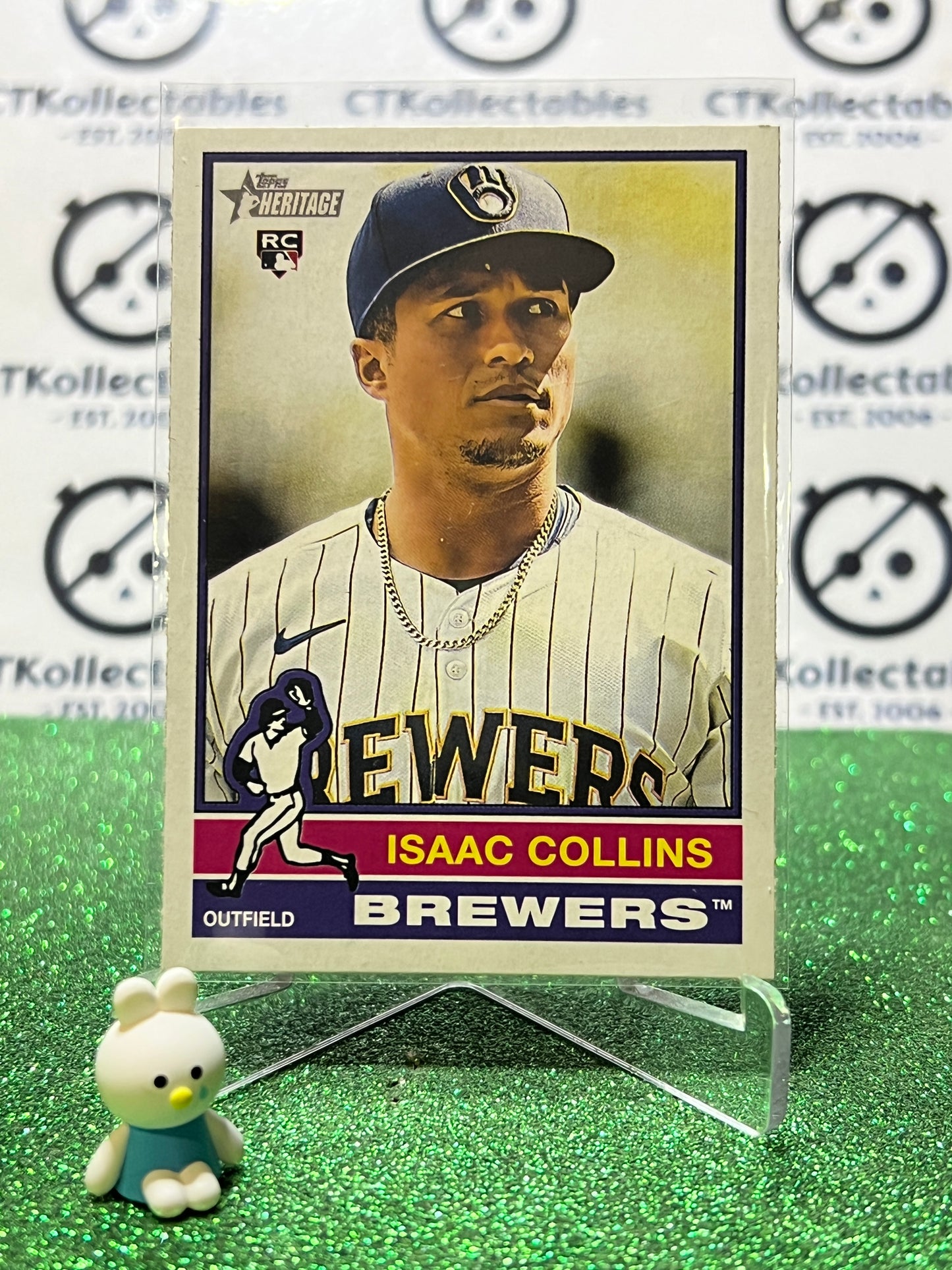 2025 TOPPS HERITAGE ISAAC COLLINS # 78 ROOKIE MILWAUKEE BREWERS BASEBALL CARD