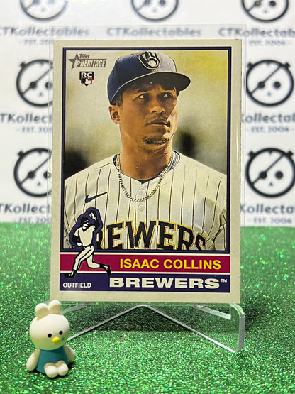 2025 TOPPS HERITAGE ISAAC COLLINS # 78 ROOKIE MILWAUKEE BREWERS BASEBALL CARD