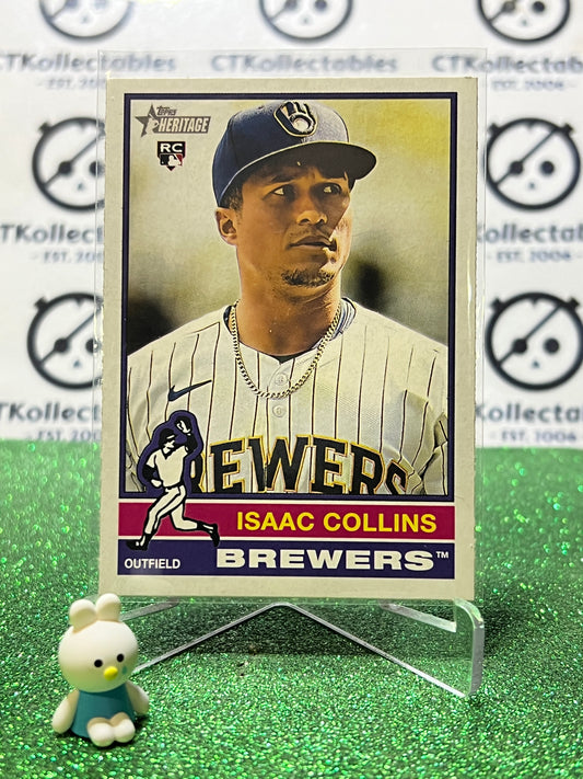 2025 TOPPS HERITAGE ISAAC COLLINS # 78 ROOKIE MILWAUKEE BREWERS BASEBALL CARD