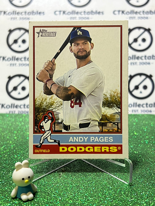 2025 TOPPS HERITAGE ANDY PAGES # 379 LA DODGERS BASEBALL CARD