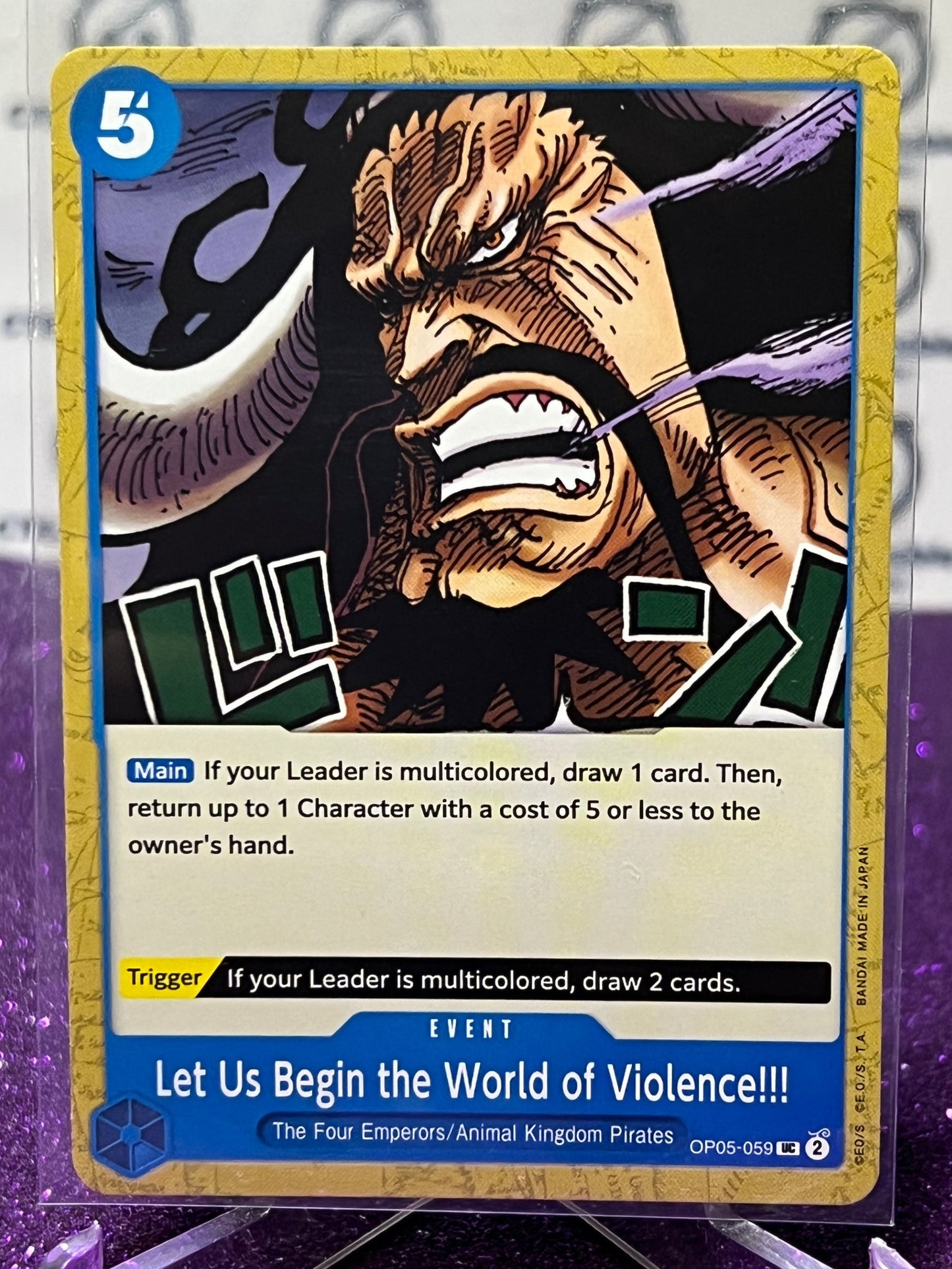 ONE PIECE LET US BEGIN THE WORLD OF VIOLENCE # OP05-059 AWAKENING OF THE NEW ERA UNCOMMON CARD 2023