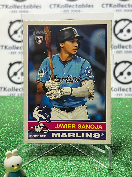 2025 TOPPS HERITAGE JAVIER SANOJA # 167 ROOKIE MIAMI MARLINS BASEBALL CARD