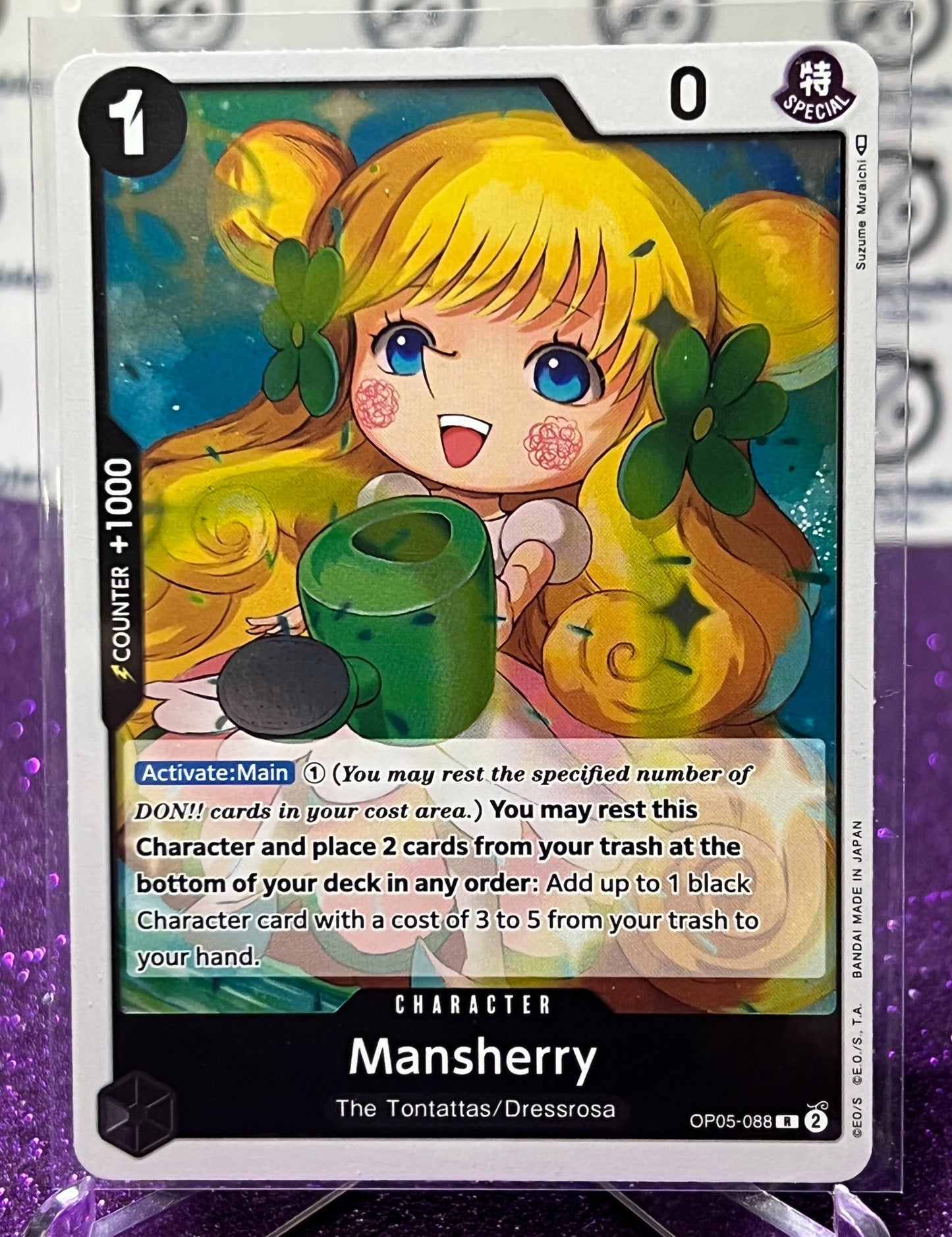 ONE PIECE MANSHERRY # OP05-088 AWAKENING OF THE NEW ERA RARE FOIL CARD 2023