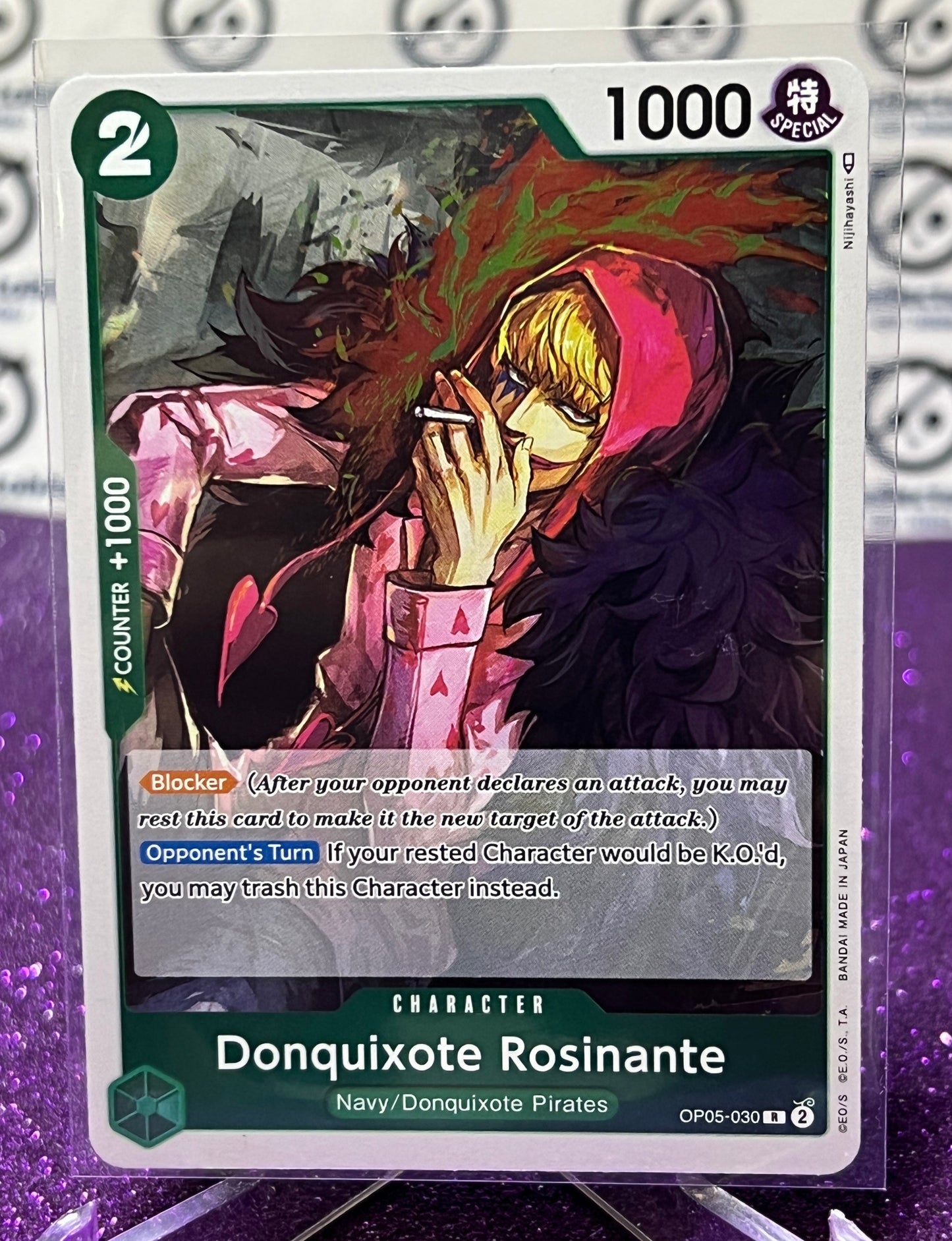 ONE PIECE DONQUIXOTE ROSINANTE # OP05-030 AWAKENING OF THE NEW ERA RARE FOIL CARD 2023