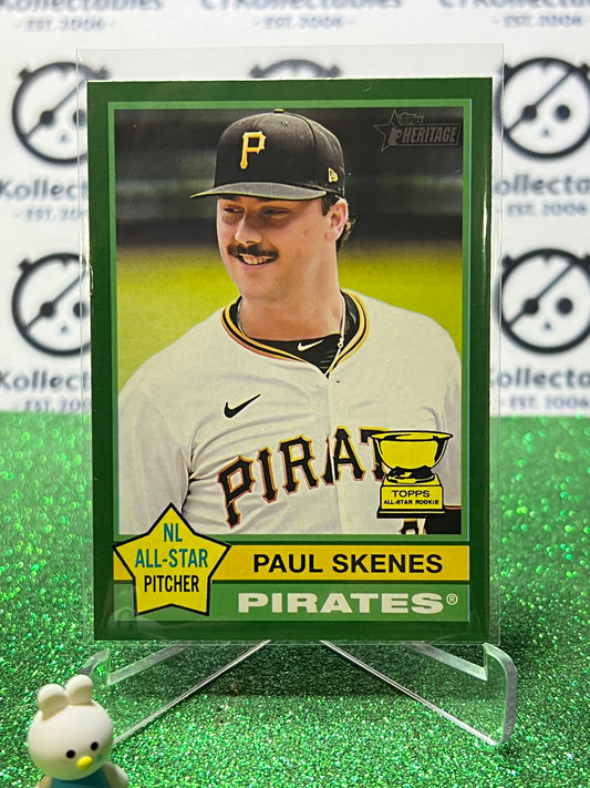 2025 TOPPS HERITAGE PAUL SKENES # 60 GREEN PITTSBURGH PIRATES BASEBALL CARD