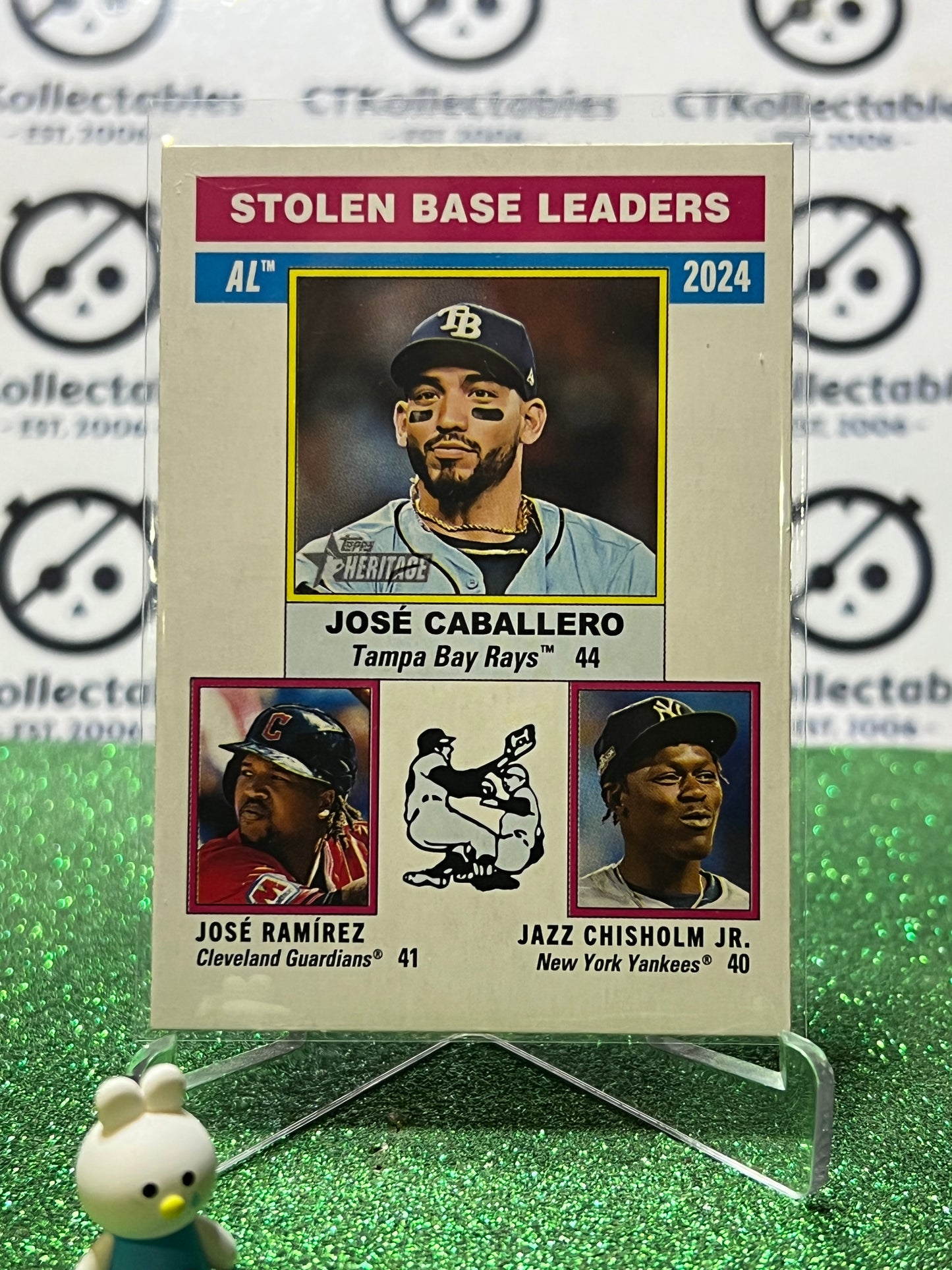 2025 TOPPS HERITAGE CABALLERO RAMIREZ CHIRHOLM JR. # 198 STOLEN BASE LEADER  BASEBALL CARD