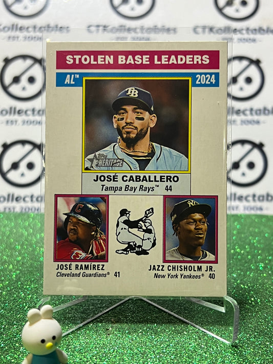 2025 TOPPS HERITAGE CABALLERO RAMIREZ CHIRHOLM JR. # 198 STOLEN BASE LEADER  BASEBALL CARD