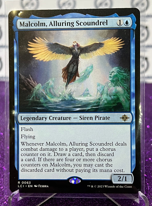 2023 MAGIC THE GATHERING THE LOST CAVERNS OF IXALAN R 0063 MALCOLM, ALLURING SCOUNDREL CARD